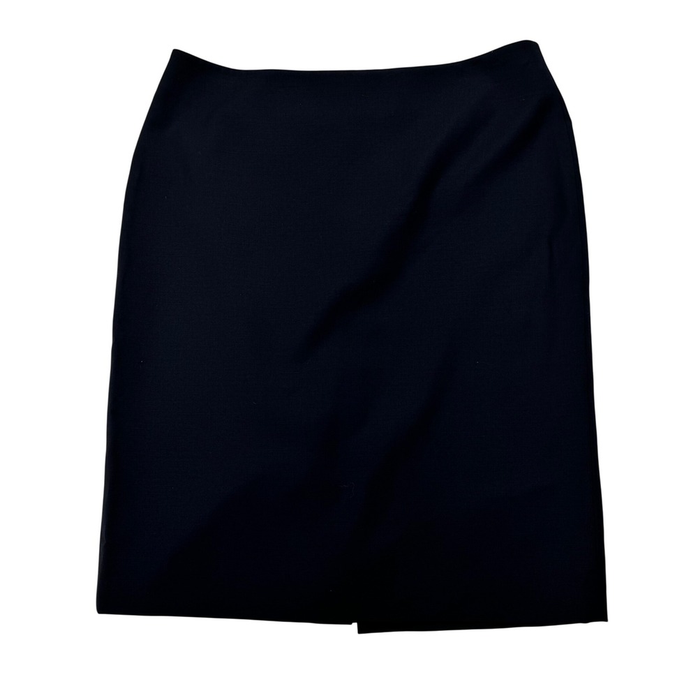 Talbots Petites Black Pencil Skirt Size 4P Back Zip Rear Vent Professional